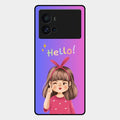 Cute Girl Hello Glass Case For Iqoo 9 Pro 5G