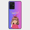 Cute Girl Hello Glass Case For Iqoo Z6 5G