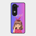 Cute Girl Hello Glass Case For Iqoo Z9S 5G