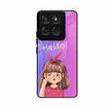 Cute Girl Hello Glass Case For Motorola Edge 60 Stylus 5G