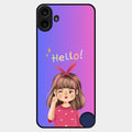 Cute Girl Hello Glass Case For Nothing Cmf Phone 1