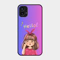 Cute Girl Hello Glass Case For Nothing Phone 1