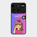 Cute Girl Hello Glass Case For Nothing Phone 3 5G