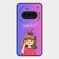 Cute Girl Hello Glass Case For Nothing Phone 3A 5G