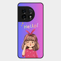 Cute Girl Hello Glass Case For Oneplus 11 5G
