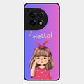 Cute Girl Hello Glass Case For Oneplus 11R 5G