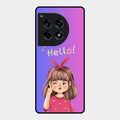 Cute Girl Hello Glass Case For Oneplus 12R 5G