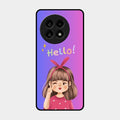 Cute Girl Hello Glass Case For Oneplus 13R 5G