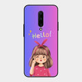Cute Girl Hello Glass Case For Oneplus 7 Pro