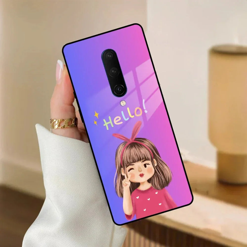 Cute Girl Hello Glass Case For OnePlus - ShopOnCliQ