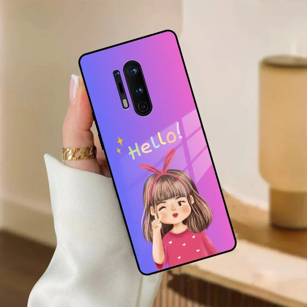 Cute Girl Hello Glass Case For OnePlus - ShopOnCliQ