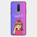 Cute Girl Hello Glass Case For Oneplus 8