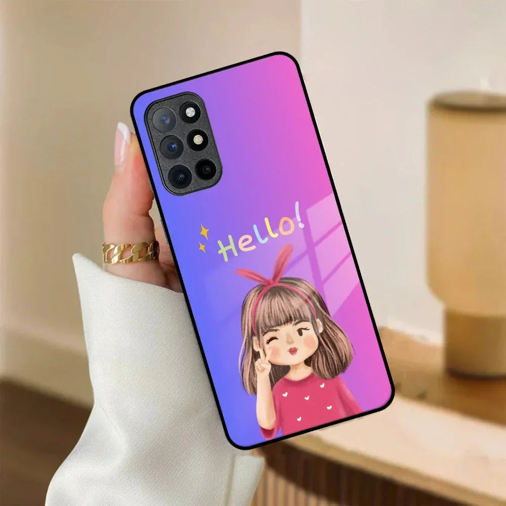 Cute Girl Hello Glass Case For OnePlus - ShopOnCliQ