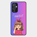 Cute Girl Hello Glass Case For Oneplus 9 5G