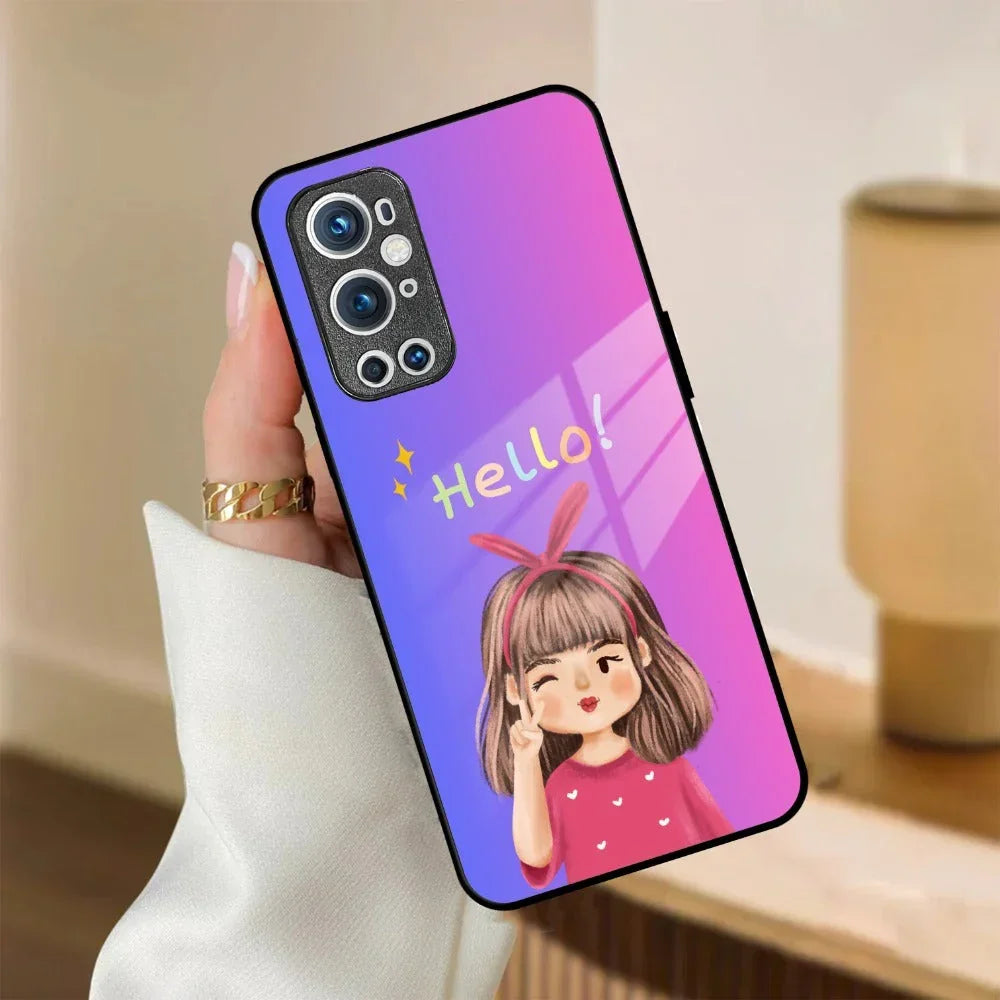 Cute Girl Hello Glass Case For OnePlus - ShopOnCliQ