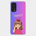 Cute Girl Hello Glass Case For Oneplus Nord 2 5G