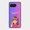 Cute Girl Hello Glass Case For Oneplus Nord 4 5G