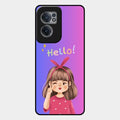 Cute Girl Hello Glass Case For Oneplus Nord Ce 2 5G