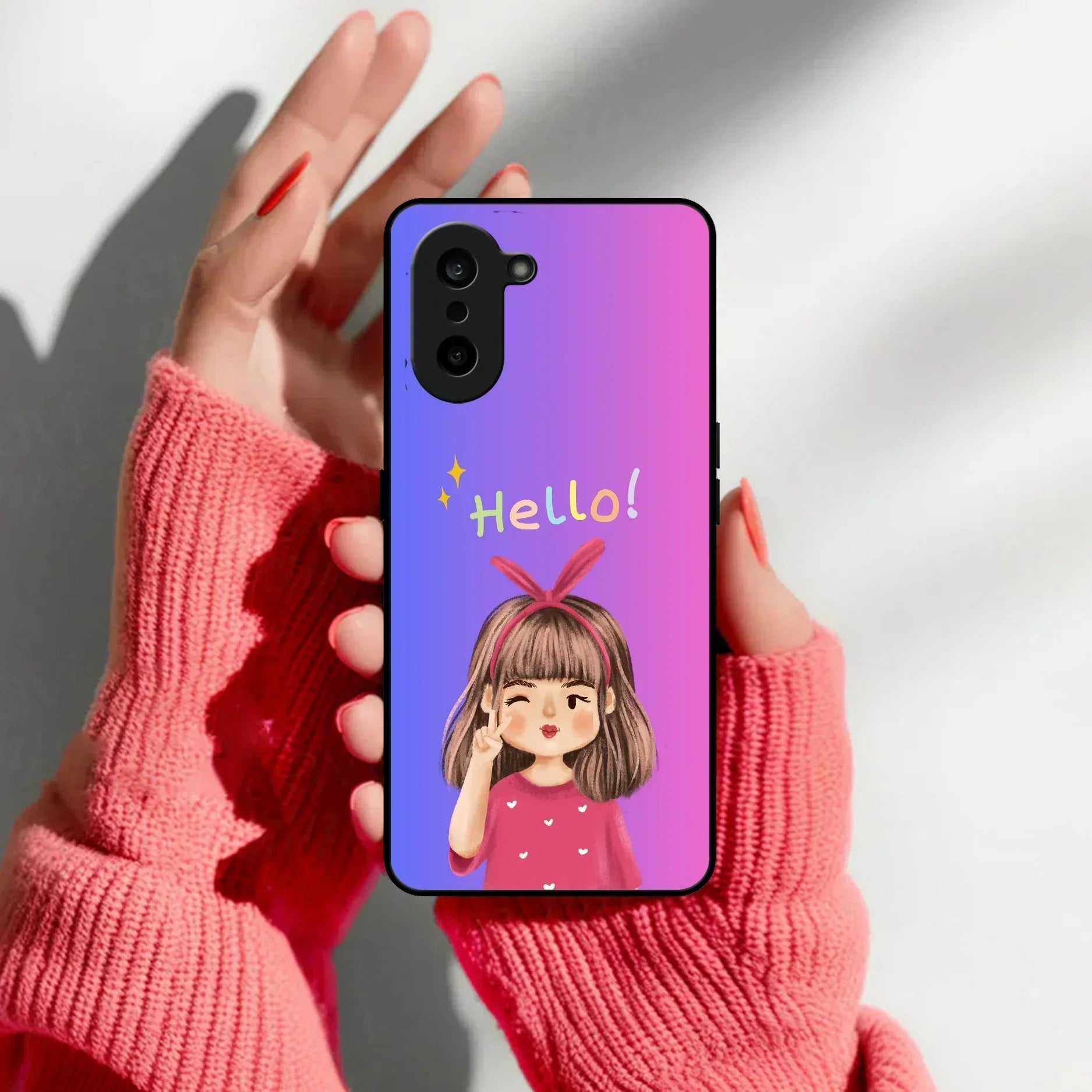 Cute Girl Hello Glass Case For OnePlus - ShopOnCliQ