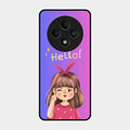 Cute Girl Hello Glass Case For Oppo F27 5G