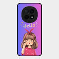Cute Girl Hello Glass Case For Oppo F29 Pro 5G