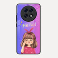 Cute Girl Hello Glass Case For Oppo F31 Pro Plus 5G