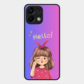 Cute Girl Hello Glass Case For Oppo K13 5G