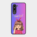 Cute Girl Hello Glass Case For Oppo K13X 5G