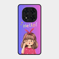 Cute Girl Hello Glass Case For Poco X7 5G