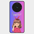 Cute Girl Hello Glass Case For Realme 11 Pro Plus 5G