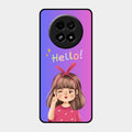 Cute Girl Hello Glass Case For Realme 13 5G