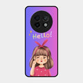 Cute Girl Hello Glass Case For Realme 13 Plus 5G