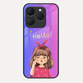 Cute Girl Hello Glass Case For Realme 15T 5G
