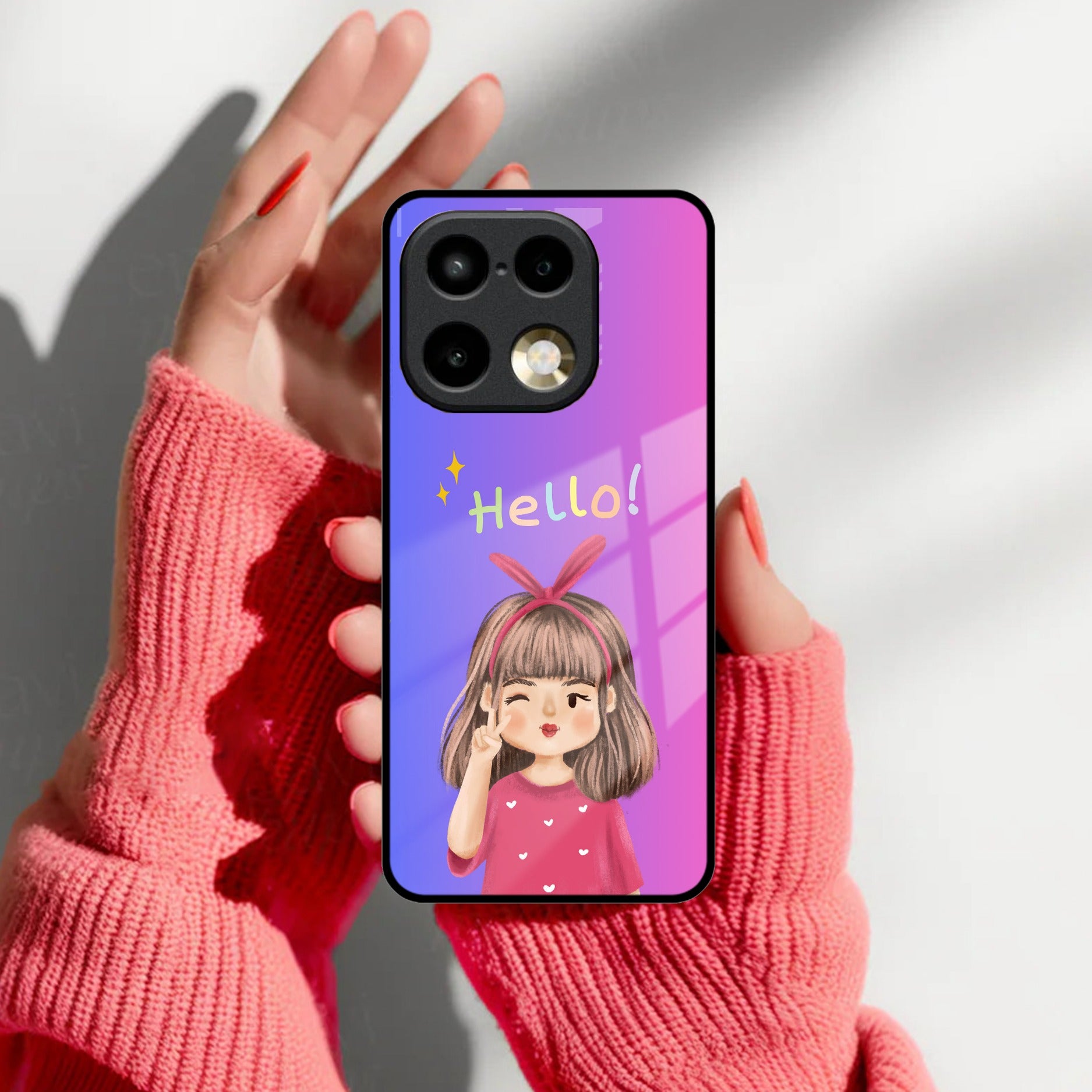 Seamless Floral Print Glass Case Cover For Realme/Narzo