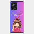 Cute Girl Hello Glass Case For Realme 9 Pro Plus 5G