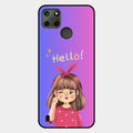 Cute Girl Hello Glass Case For Realme C25Y