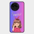 Cute Girl Hello Glass Case For Realme C67 5G