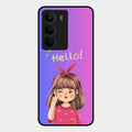 Cute Girl Hello Glass Case For Realme C75 5G