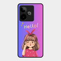 Cute Girl Hello Glass Case For Realme Gt 7 5G