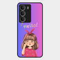 Cute Girl Hello Glass Case For Realme P3 Lite 5G