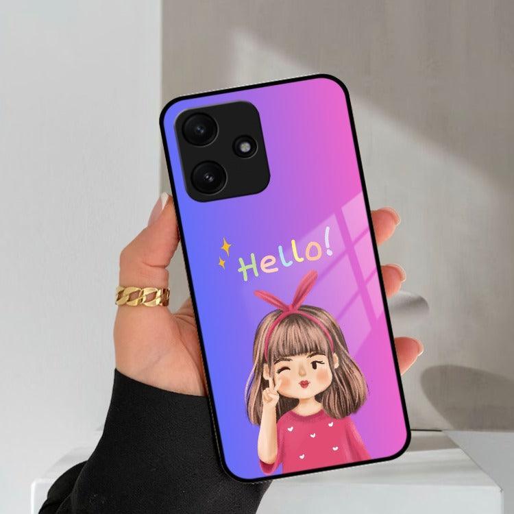 Cute Girl Hello Glass Case For Redmi/Xiaomi - ShopOnCliQ