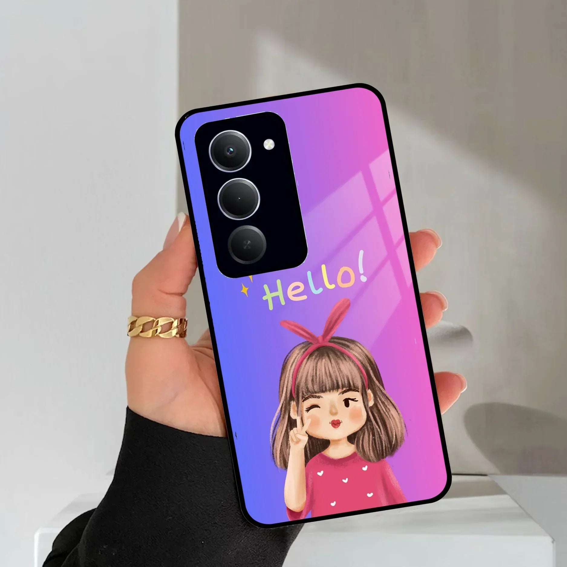 Cute Girl Hello Glass Case For Redmi/Xiaomi - ShopOnCliQ