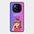 Cute Girl Hello Glass Case For Redmi Note 14 Pro Plus 5G