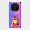 Cute Girl Hello Glass Case For Redmi Note 15 Pro Plus 5G