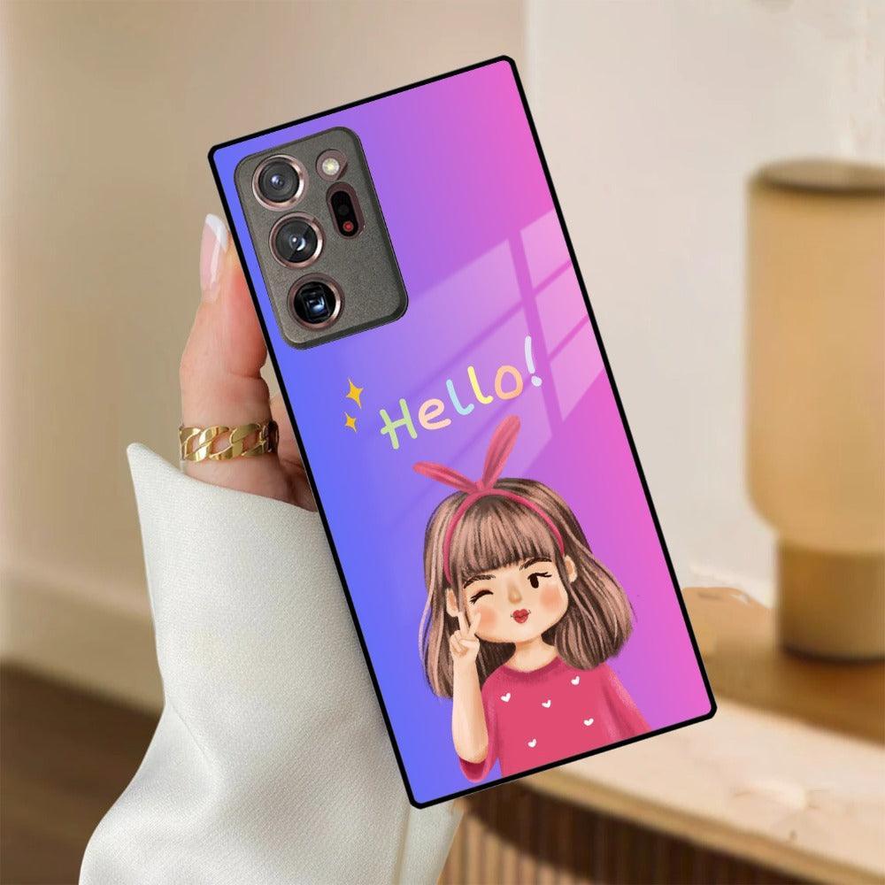 Cute Girl Hello Glass Case For Samsung - ShopOnCliQ