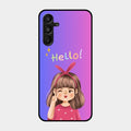 Cute Girl Hello Glass Case For Samsung Galaxy A16 5G