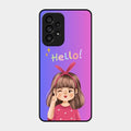 Cute Girl Hello Glass Case For Samsung Galaxy A53 5G