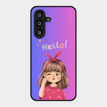 Cute Girl Hello Glass Case For Samsung Galaxy F55 5G