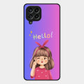 Cute Girl Hello Glass Case For Samsung Galaxy M53 5G