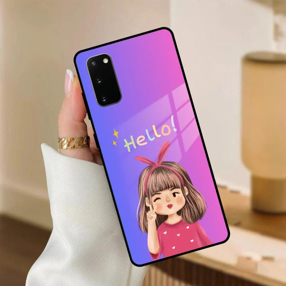 Cute Girl Hello Glass Case For Samsung - ShopOnCliQ